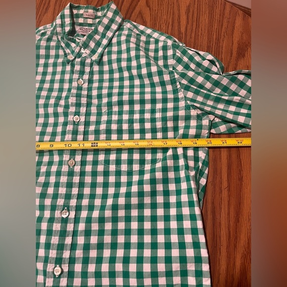 J.Crew Slim Fit Green & White Gingham Button-Down Shirt - size medium - Picture 4 of 8